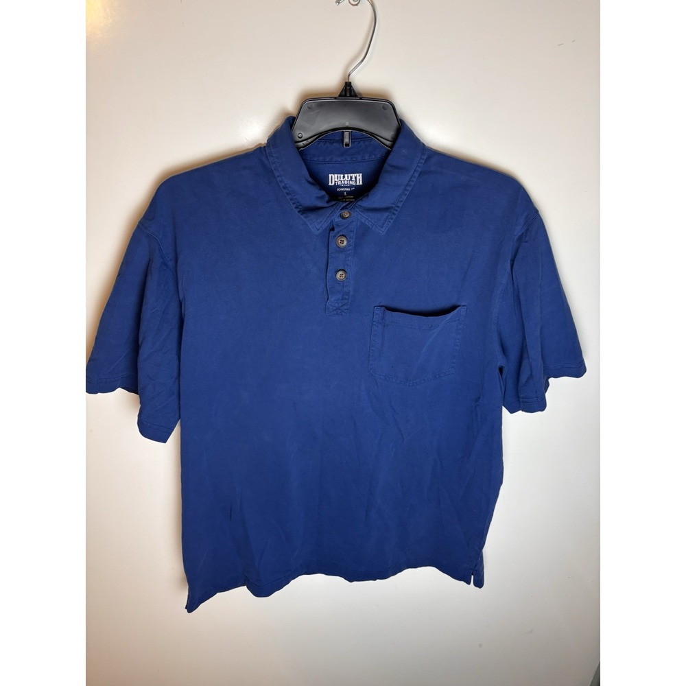 Duluth Trading Shirt Mens Medium Blue Longtail T Outdoor Cotton Casual Adult